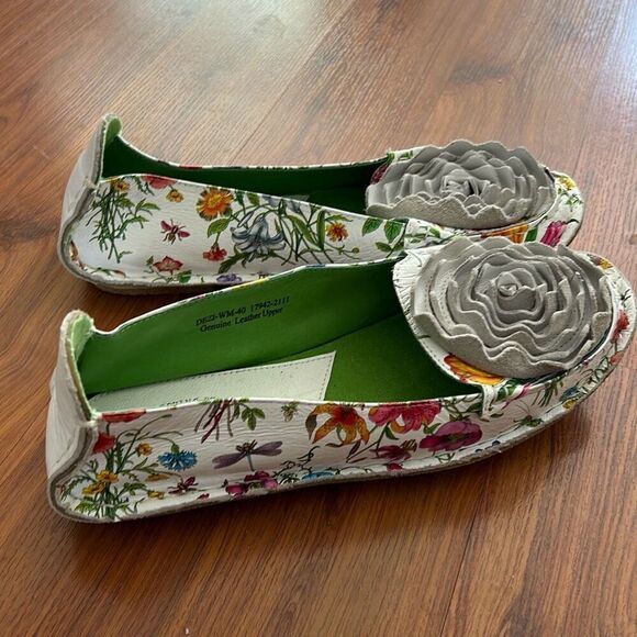 NEW Spring Step L'artiste floral leather comfort flats size 40 white - Picture 7 of 7